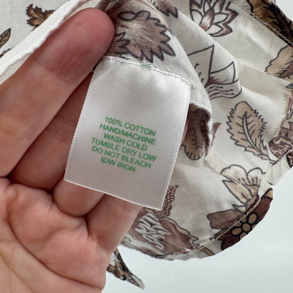 Julia Amory Husband Shirt Coco Cap Ferrat Floral Block Print Button Down Size S - Picture 5 of 8